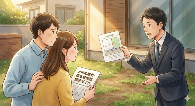 自分の土地に他人の排水管が！？放置は危険？法律・費用・対処法を専門家が徹底解説のイメージ画像